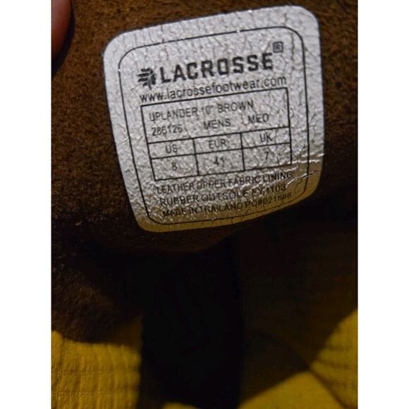 LaCrosse Uplander 10" Men’s Duck Boots Size 8 Brown Waterproof Leather Rubber - Picture 2 of 10